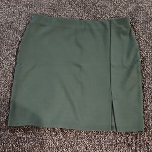 Forever 21 Green Pencil Mini Skirt with Slit